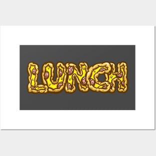 Pizza Lunch Slice Pepperoni Cartoon Word Posters and Art